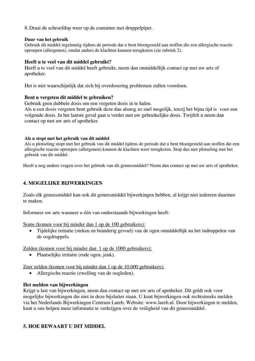 Oogdruppels afbeelding van document #3, leaflet