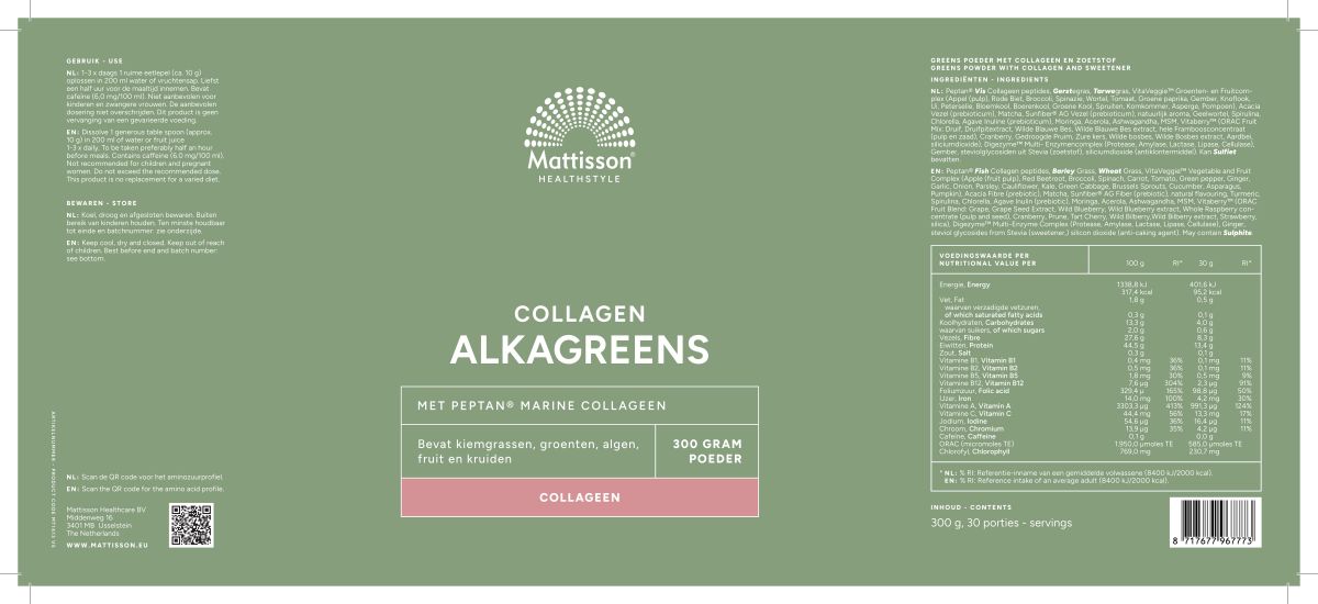 AlkaGreens Collageen Poeder afbeelding van document #1, label