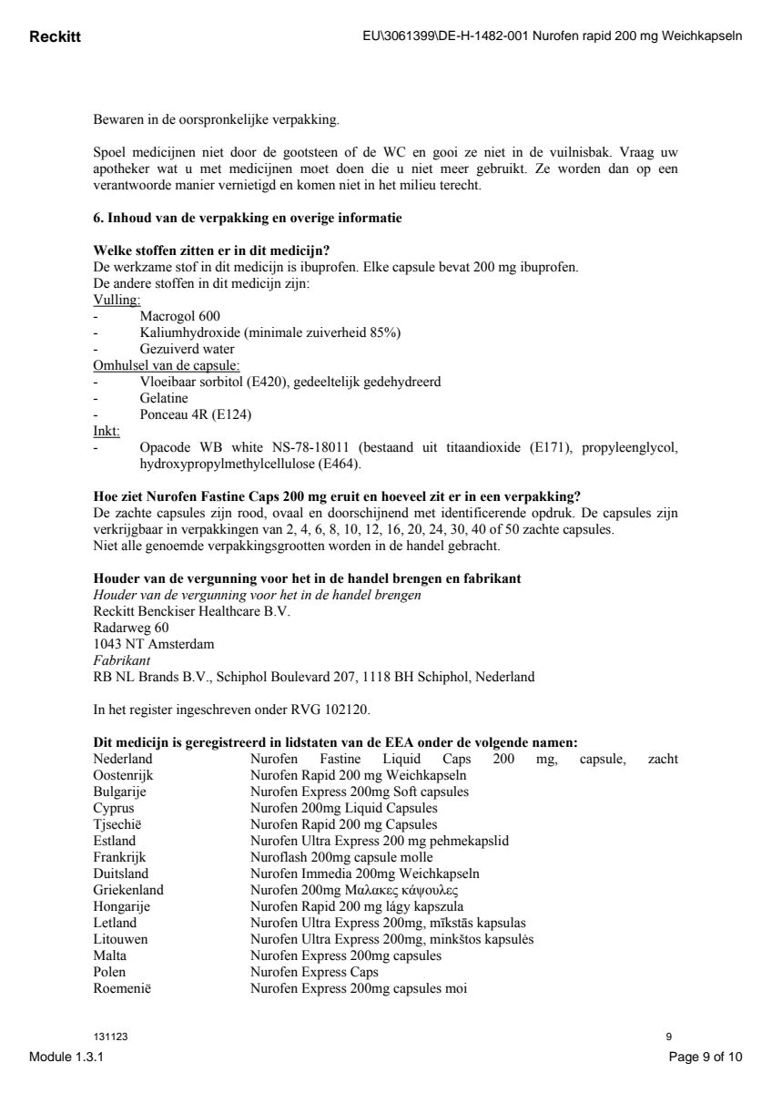 Fastine 200mg Ibuprofen Capsules afbeelding van document #9, leaflet
