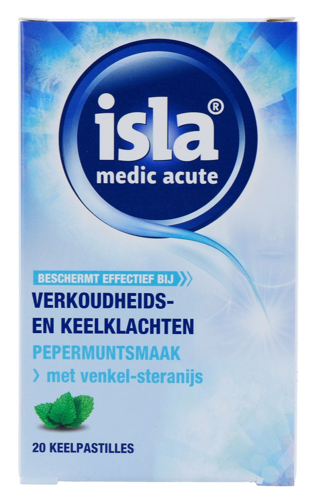 Isla Medic Acute Keelpastilles Pepermunt - bij verkoudheids- en keelklachten afbeelding