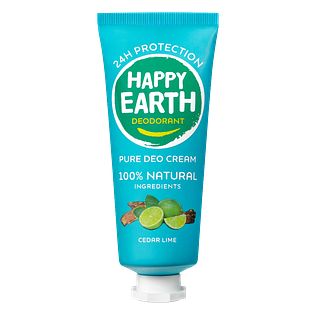 Happy Earth 100% Natural Deo Cream Cedar Lime 40ML