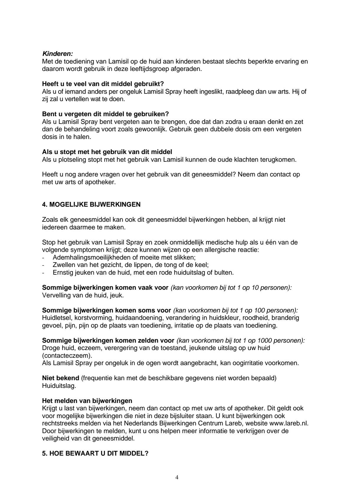 1% Terbinafine 10mg/g Huidspray afbeelding van document #4, leaflet