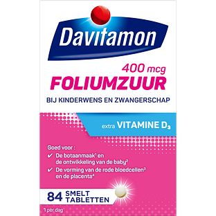 Davitamon Foliumzuur met Vitamine D3 Smelttabletten 84TB