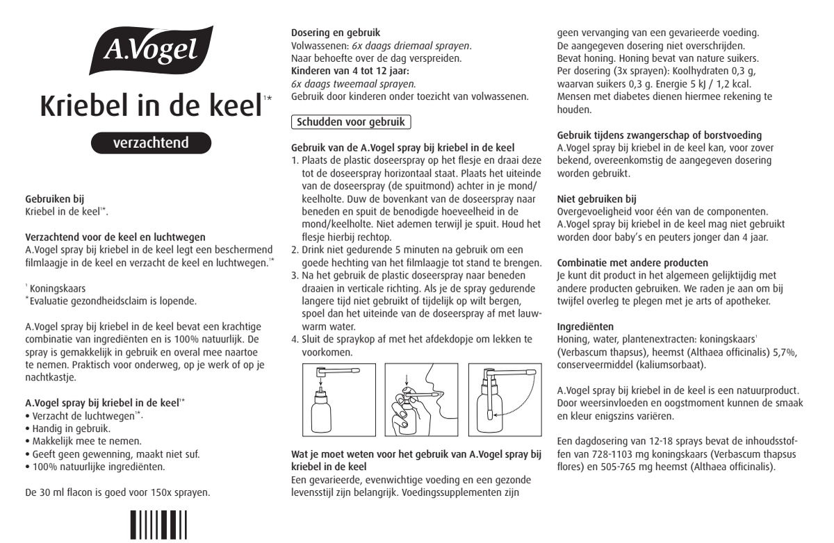 Spray Kriebel in de Keel afbeelding van document #1, leaflet