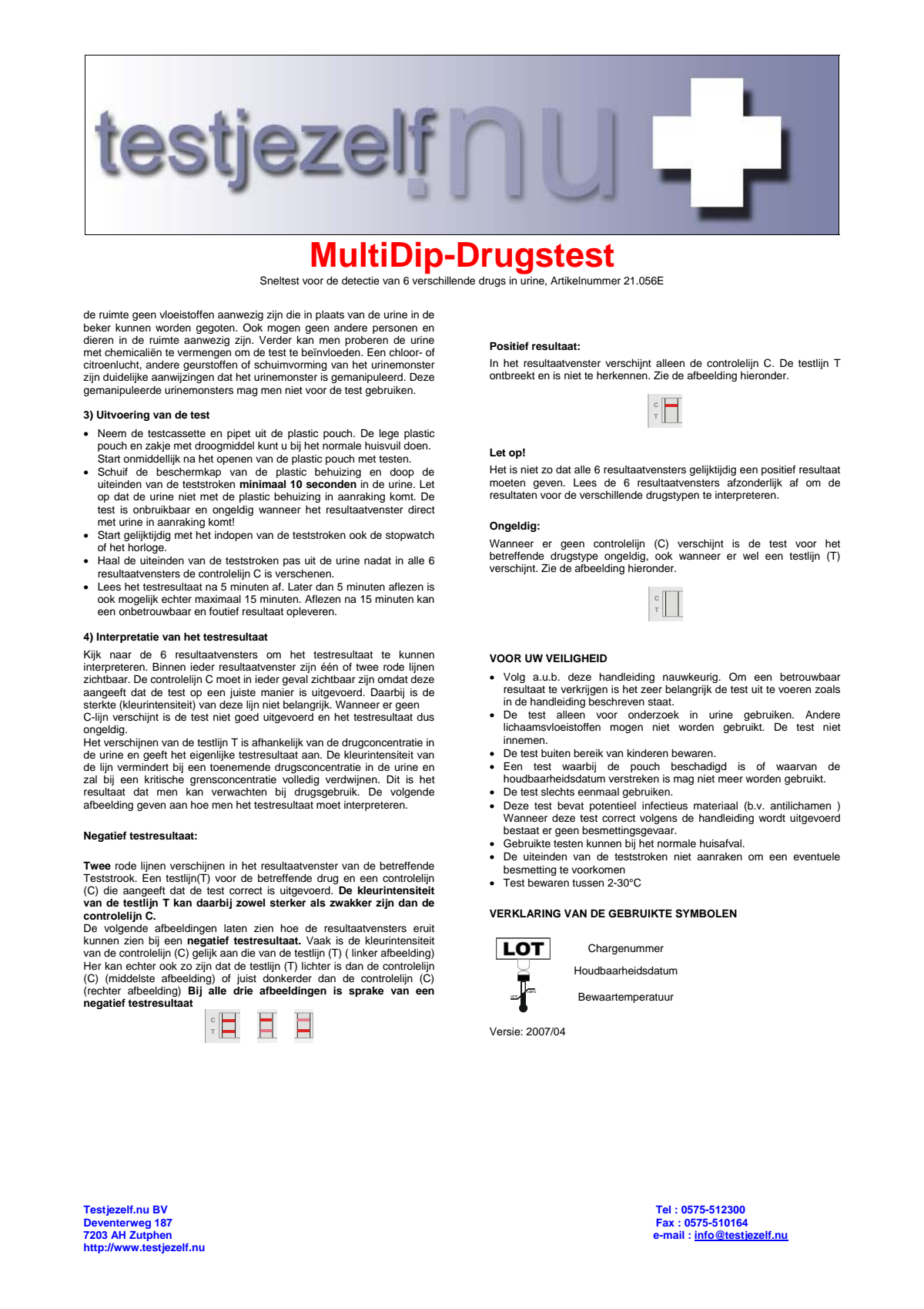 Drugstest Multi afbeelding van document #2, instructions