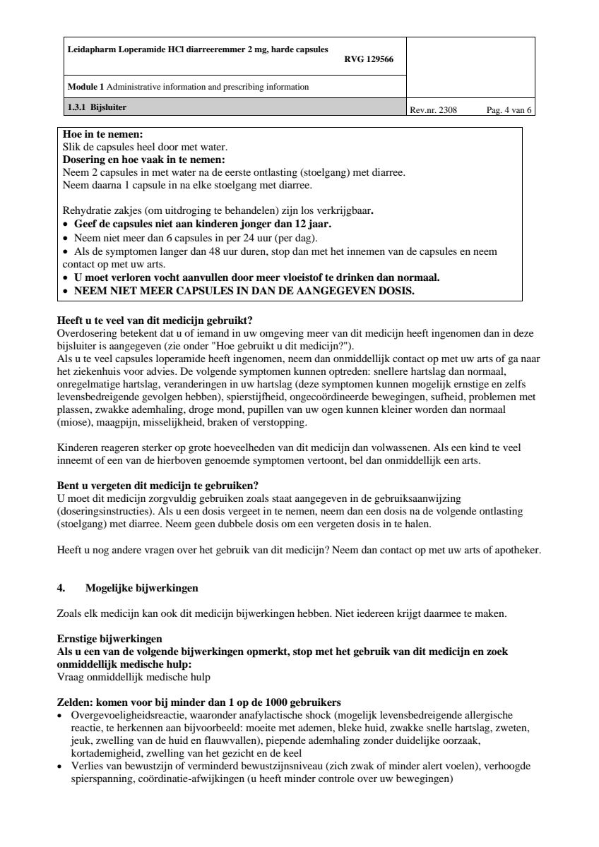 Diarreeremmers 2mg Loperamide afbeelding van document #4, leaflet