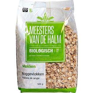 De Halm Roggevlokken Biologisch 500GR De Halm Roggevlokken Biologisch 500GR