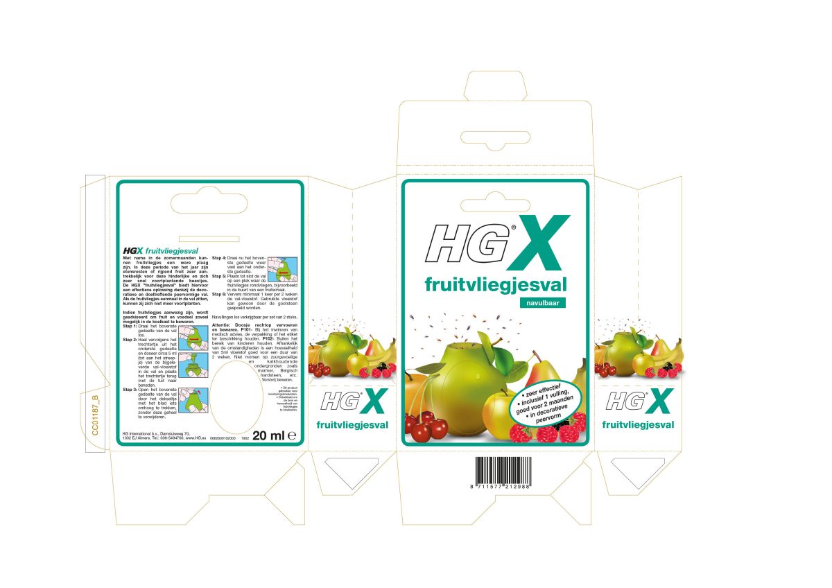 X Fruitvliegjesval afbeelding van document #1, label