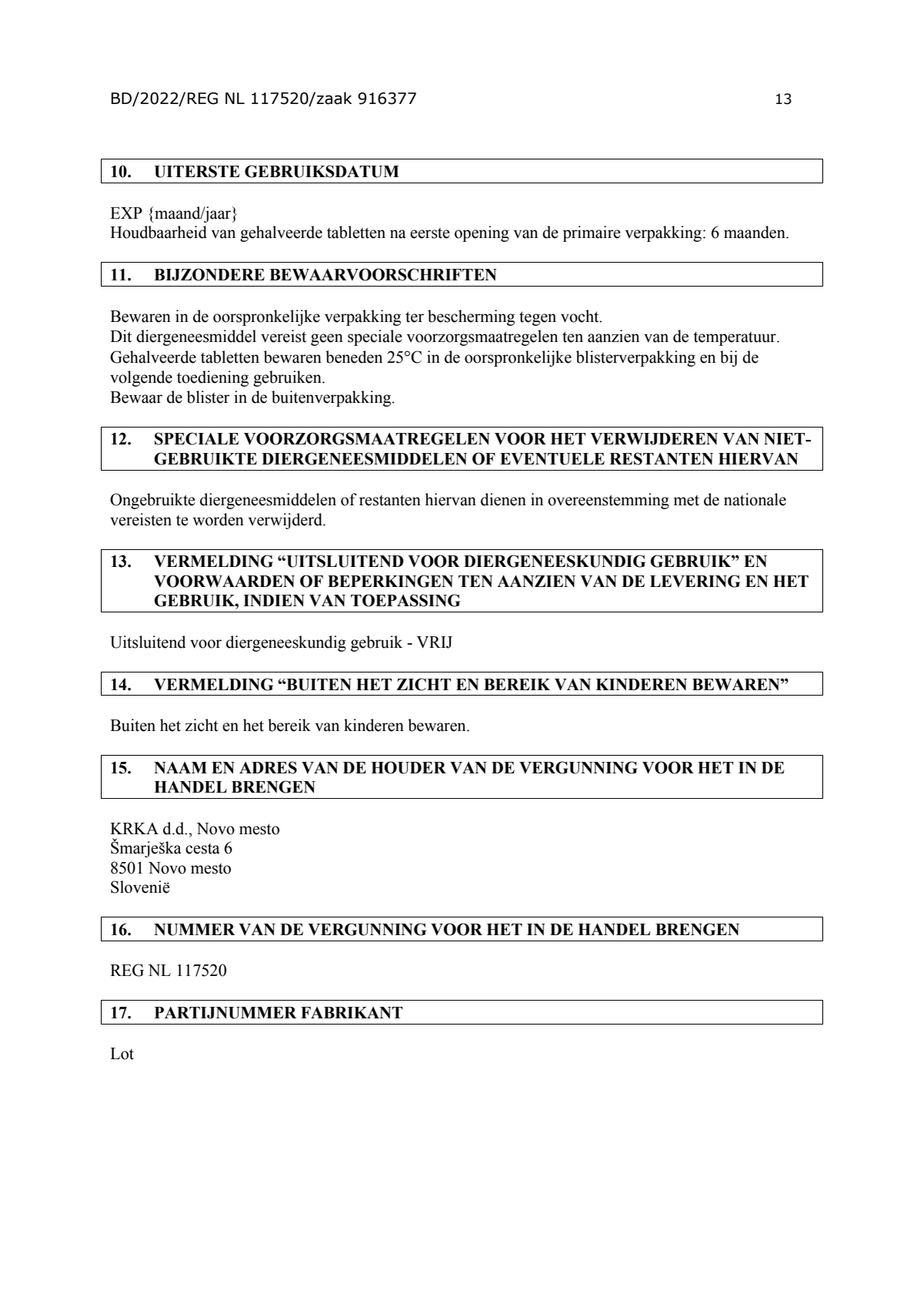 Milquestra Ontwormingsmiddel Katten vanaf 2KG afbeelding van document #13, leaflet