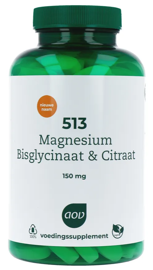AOV 513 Magnesium Bisglycinaat & Citraat Tabletten 180TB