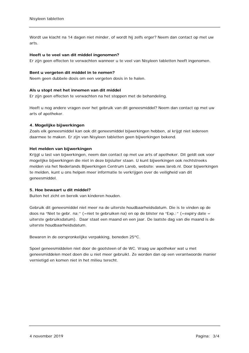 Nisyleen Tabletten afbeelding van document #3, leaflet