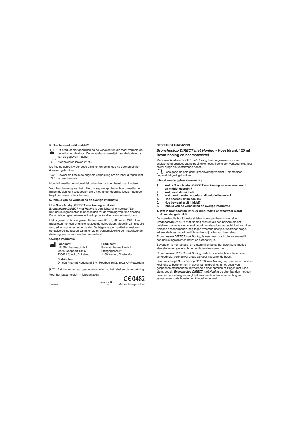 Direct met Honing Hoestdrank afbeelding van document #1, instructions