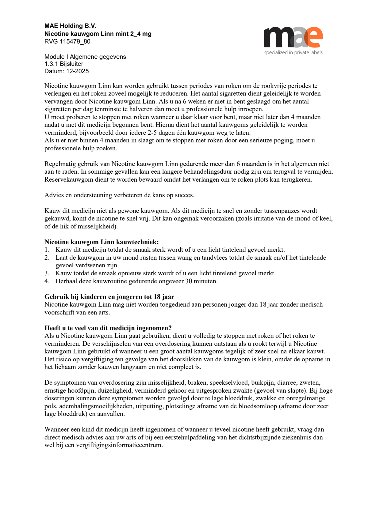 Nicotine Kauwgom Mint 4mg afbeelding van document #5, leaflet