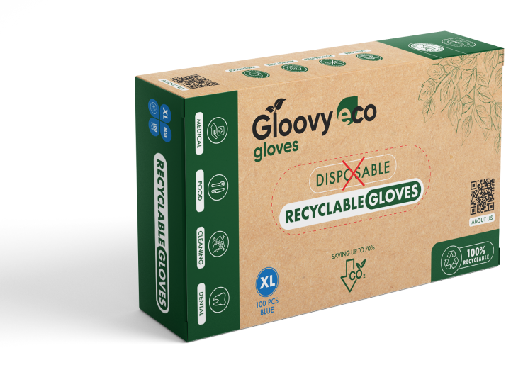 Gloovy Eco Recyclebare Handschoenen Blauw XL afbeelding