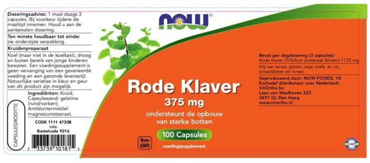 Rode Klaver 375mg Capsules afbeelding van document #1, label