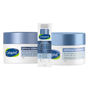 Cetaphil Optimal Hydration Revitaliserende Dagcrème + Nachtcrème +Serum Combi 3ST