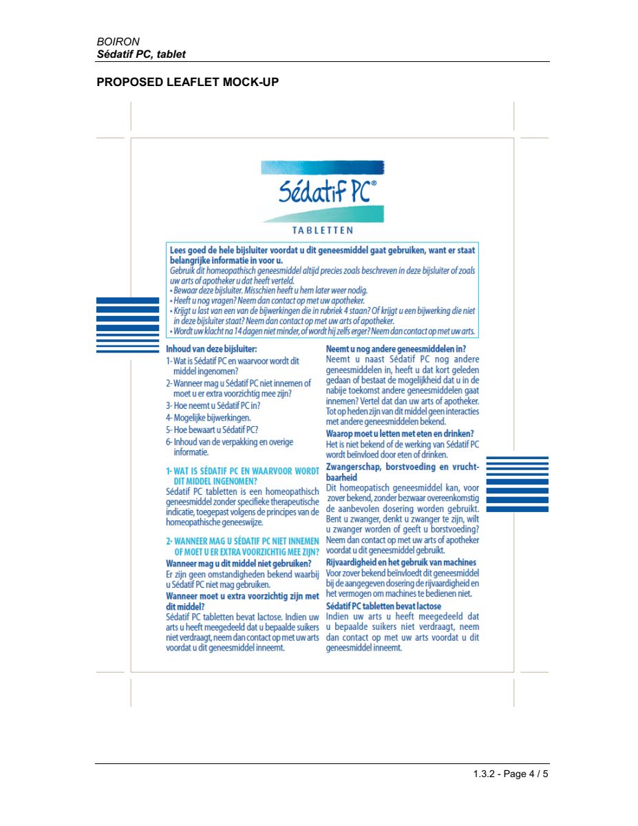 Sedatif PC Tabletten afbeelding van document #1, leaflet