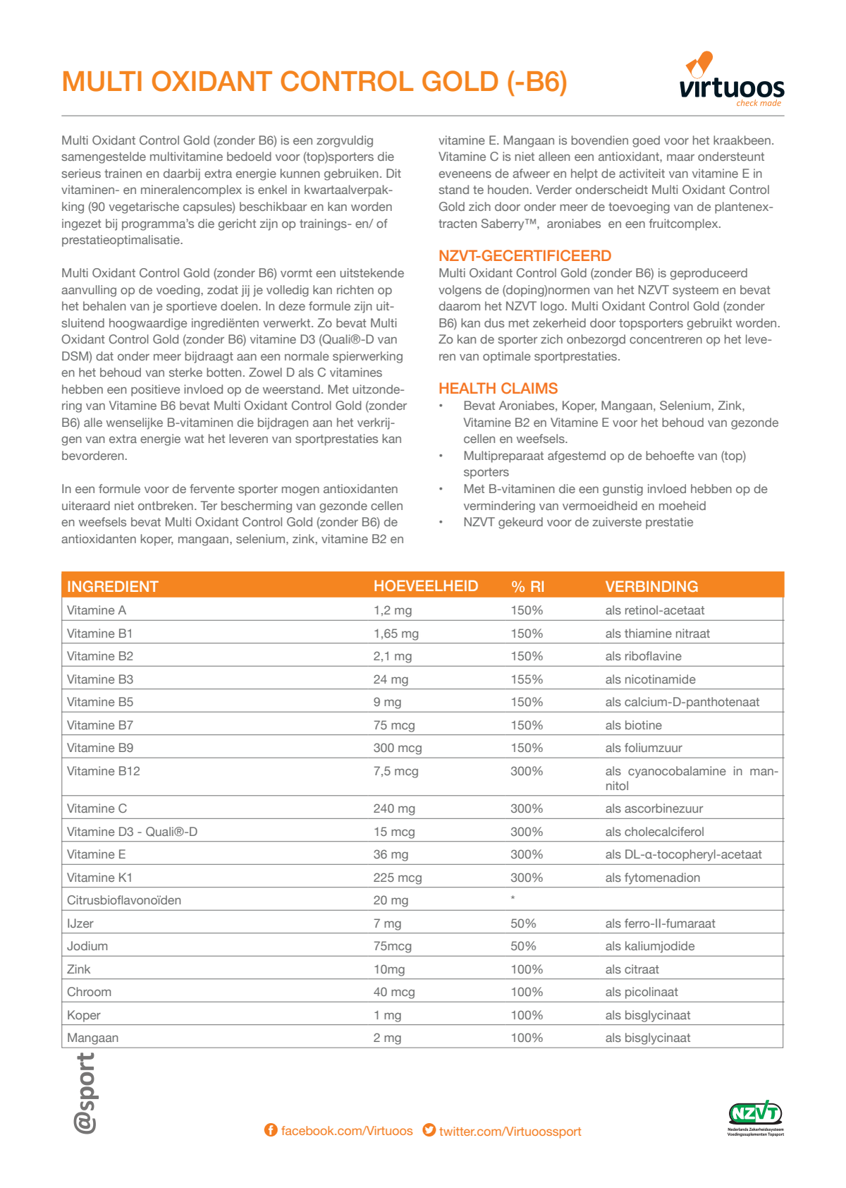 Multi Oxidant Control Gold Capsules afbeelding van document #1, label