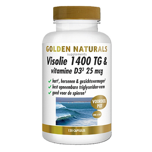 Golden Naturals Visolie 1400 TG & Vitamine D3 25mcg Capsules 120CP Golden Naturals Visolie 1400 TG & Vitamine D3 25mcg Capsules 120CP