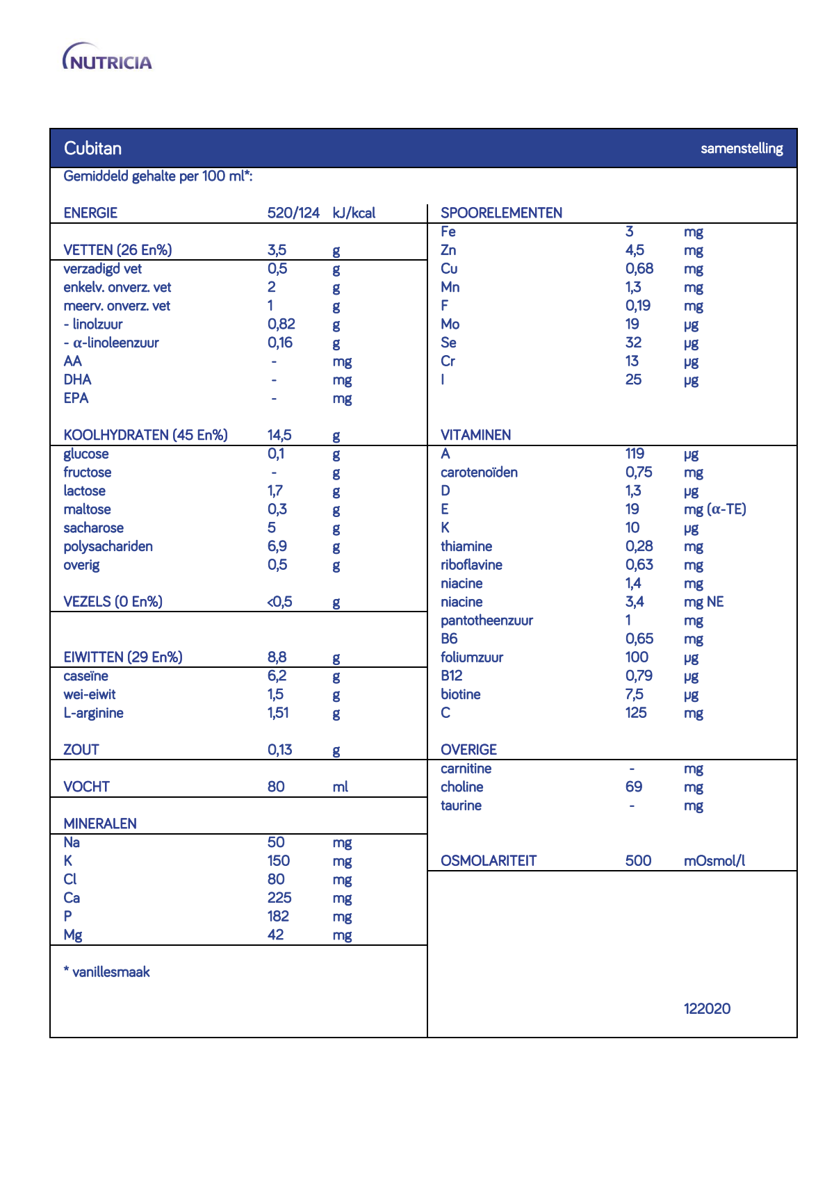 Cubitan Vanille afbeelding van document #1, info_folder