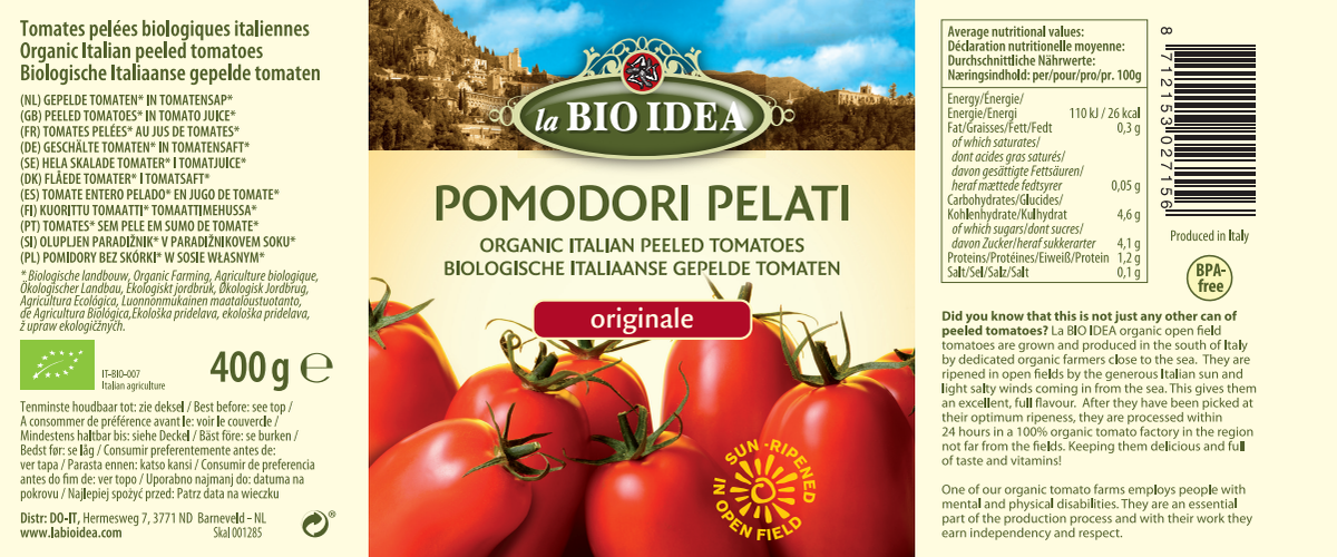 Gepelde Tomaten afbeelding van document #1, label