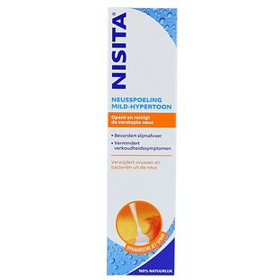 Nisita Neusspoeling Mild-Hypertoon - opent en reinigt de verstopte neus 125ML Nisita Neusspoeling Mild-Hypertoon - opent en reinigt de verstopte neus 125ML