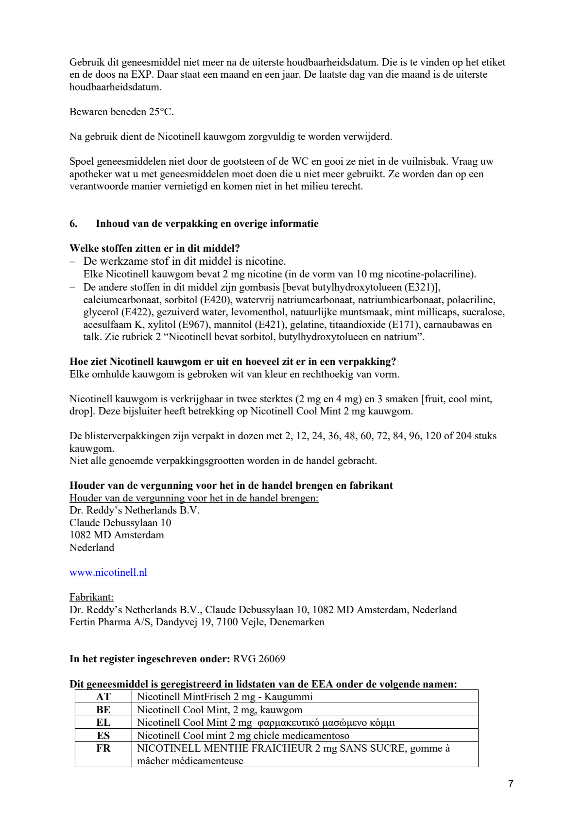 Kauwgum Cool Mint 2 mg -  voor stoppen met roken afbeelding van document #7, leaflet