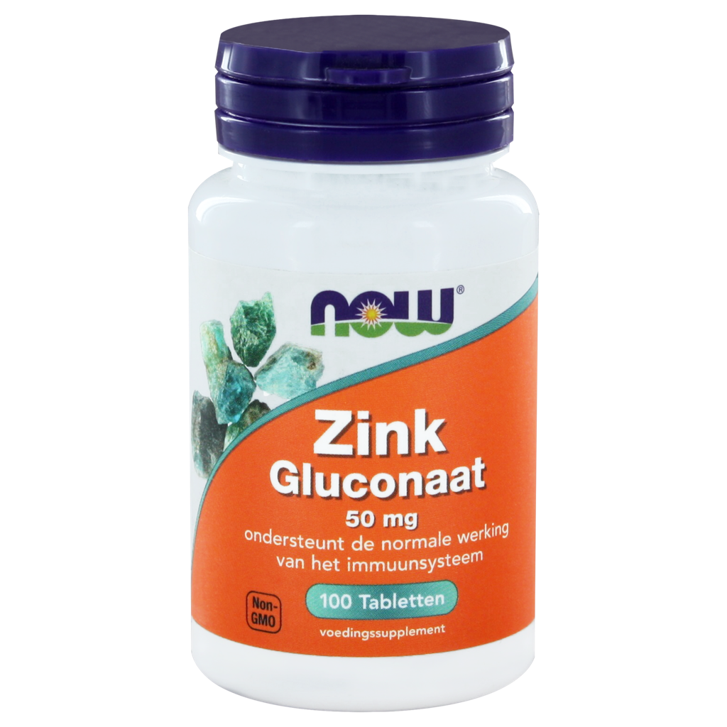 NOW Zink Gluconaat 50mg Tabletten 100ST