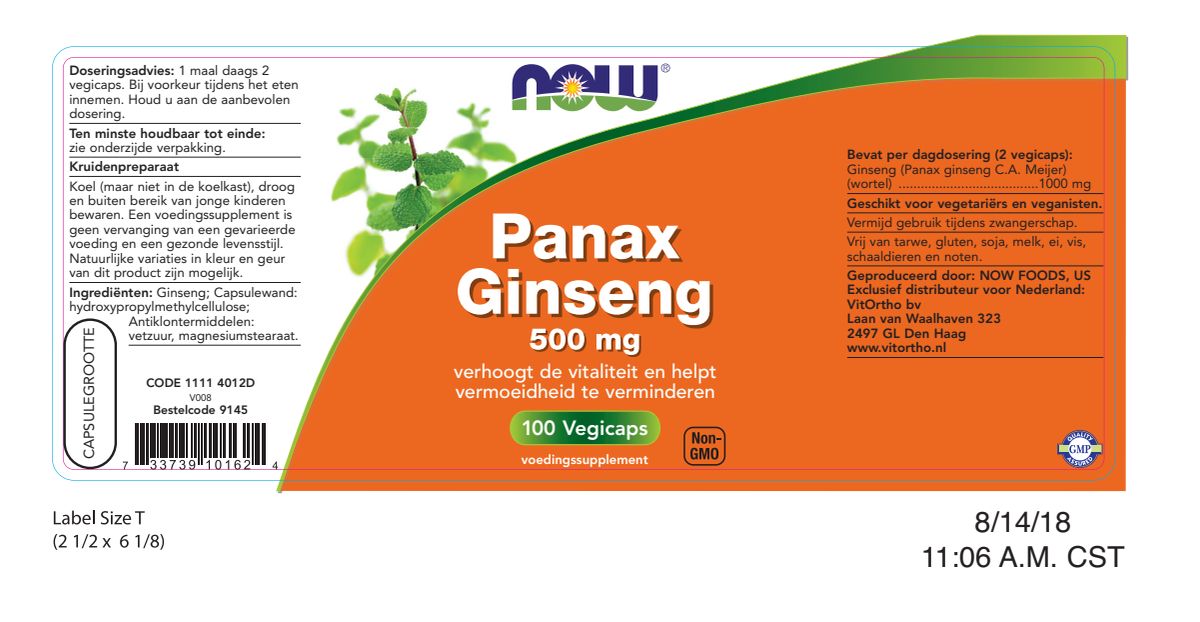 Panax Ginseng Vegicaps afbeelding van document #1, label