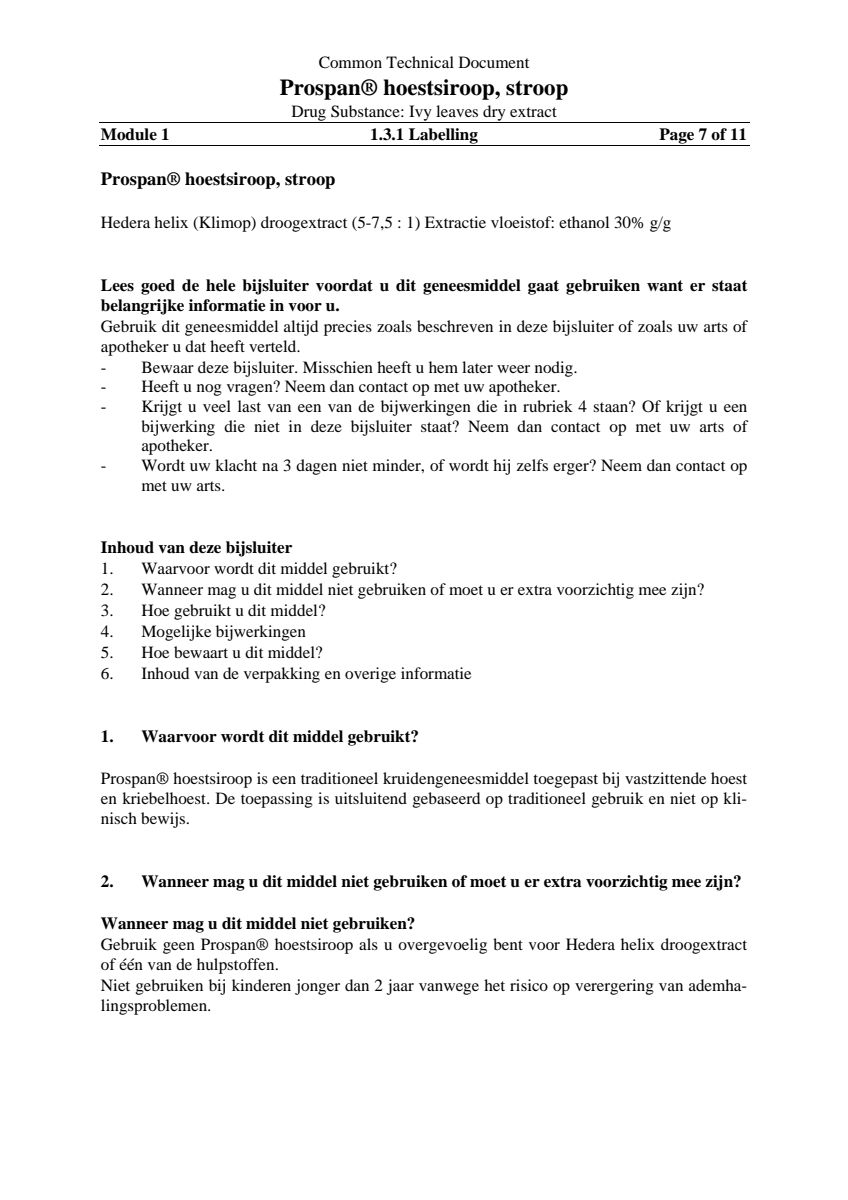 Hoestsiroop Sticks - bij vastzittende hoest en kriebelhoest afbeelding van document #7, leaflet