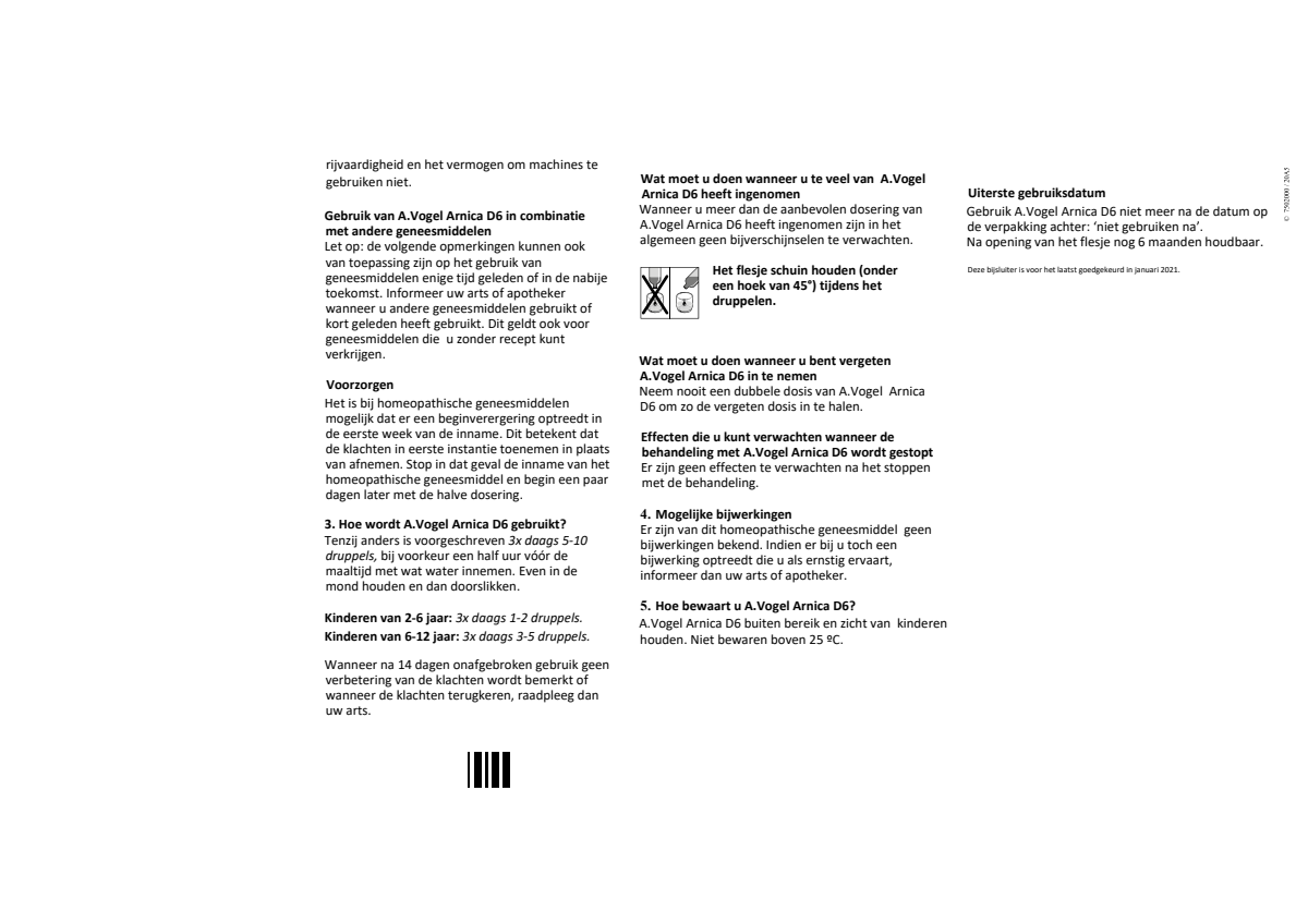 Arnica D6 Druppels afbeelding van document #2, leaflet