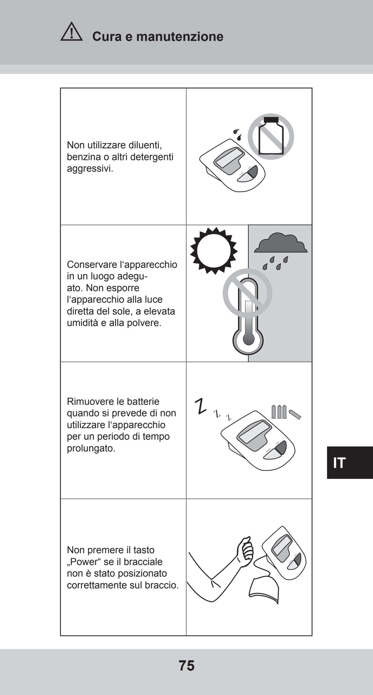 Bovenarm Bloeddrukmeter Desktop afbeelding van document #75, instructions
