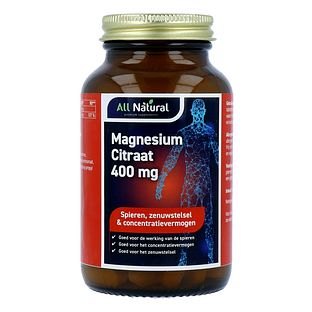 All Natural Magnesium Citraat 400 mg Tabletten 60TB All Natural Magnesium Citraat 400 mg Tabletten 60TB