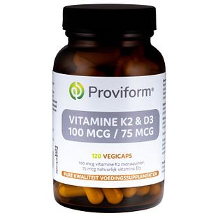 Proviform Vitamine K2 100 mcg & D3 75 mcg Capsules 120VCP Proviform Vitamine K2 100 mcg & D3 75 mcg Capsules 120VCP