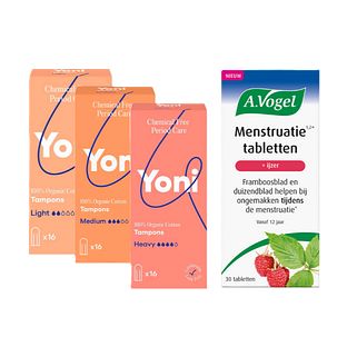 A.Vogel Menstruatie tabletten en Yoni Tampons Combi 4st A.Vogel Menstruatie tabletten en Yoni Tampons Combi 4st
