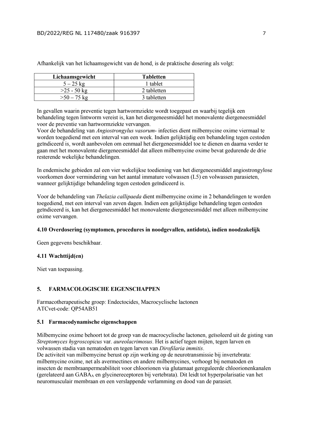 Milquestra Ontwormingsmiddel Honden vanaf 5KG afbeelding van document #7, leaflet