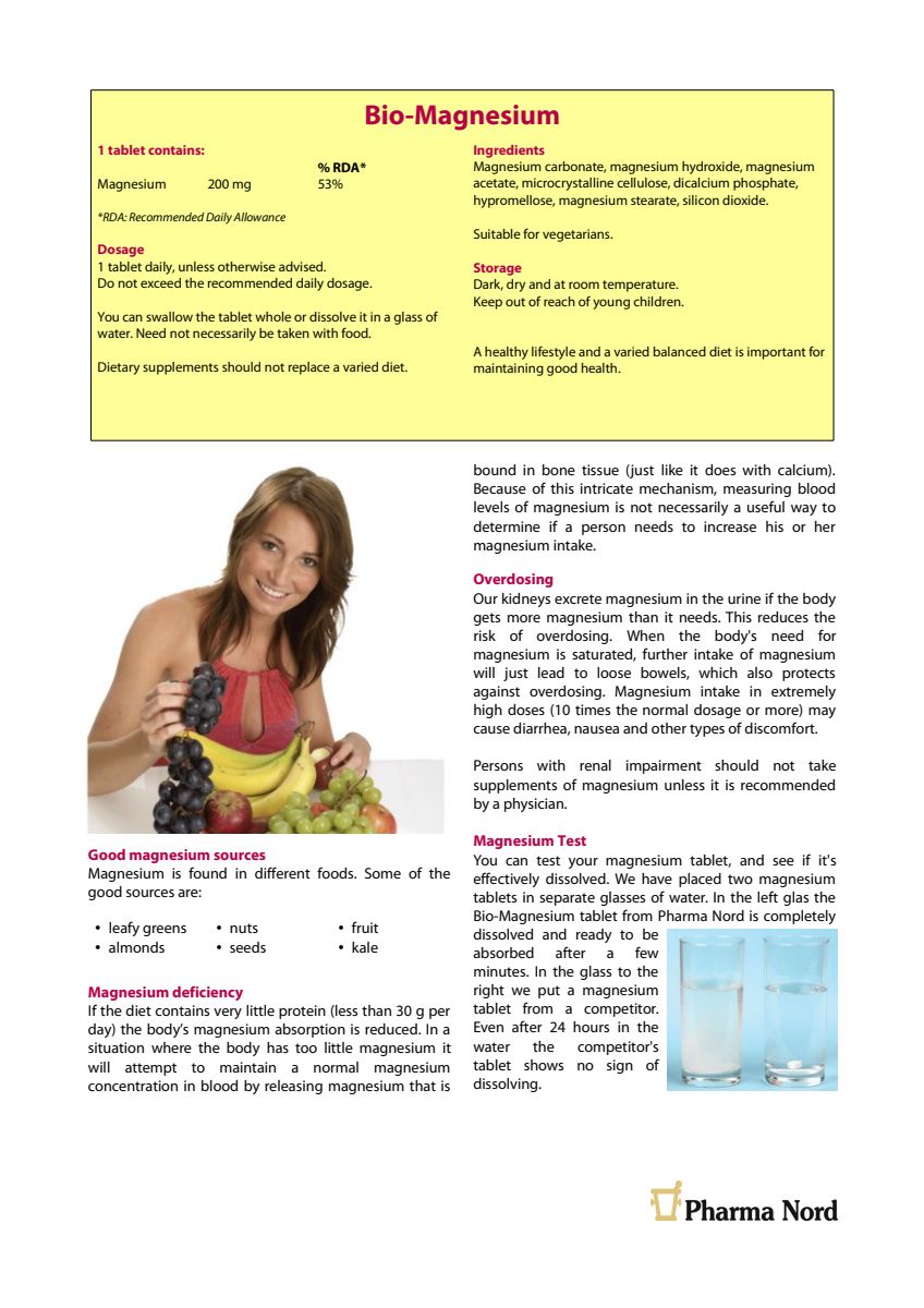 BioActive Magnesium Tabletten afbeelding van document #2, instructions
