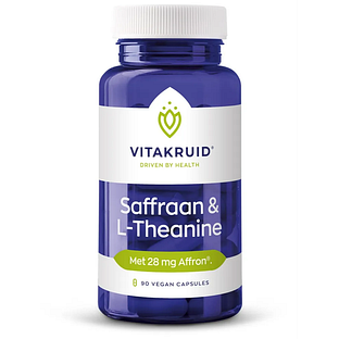 Vitakruid Saffraan 28 mg (Affron®) & L-Theanine Groene Thee 90VCP Vitakruid Saffraan 28 mg (Affron®) & L-Theanine Groene Thee 90VCP