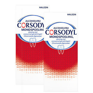Corsodyl Mondspoeling - voor kortdurende  toepassing bij tandvleesontsteking - duoverpakking 2x300ML
