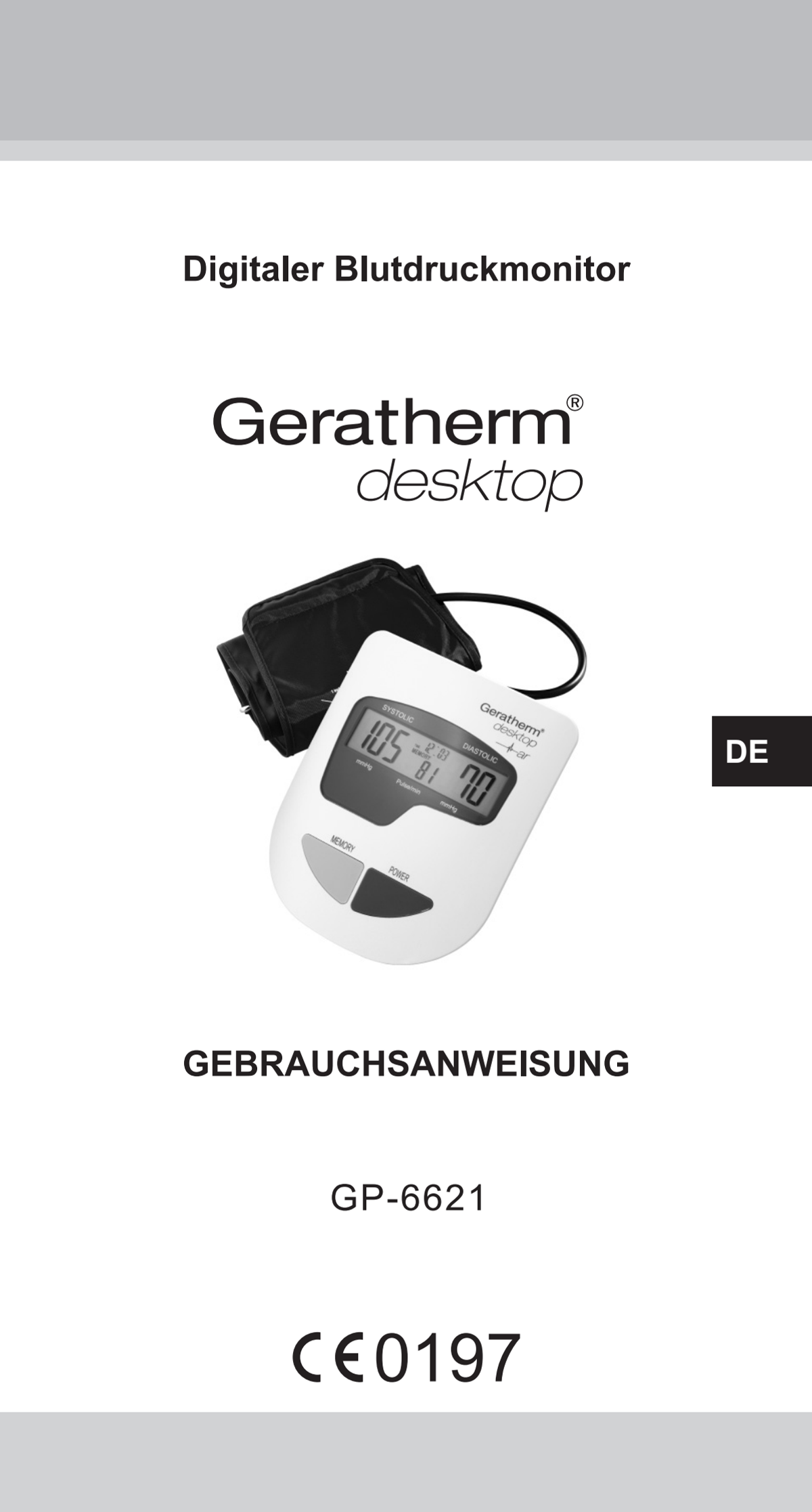 Bovenarm Bloeddrukmeter Desktop afbeelding van document #3, instructions