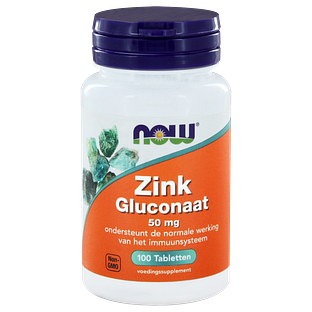 NOW Zink Gluconaat 50mg Tabletten 100ST