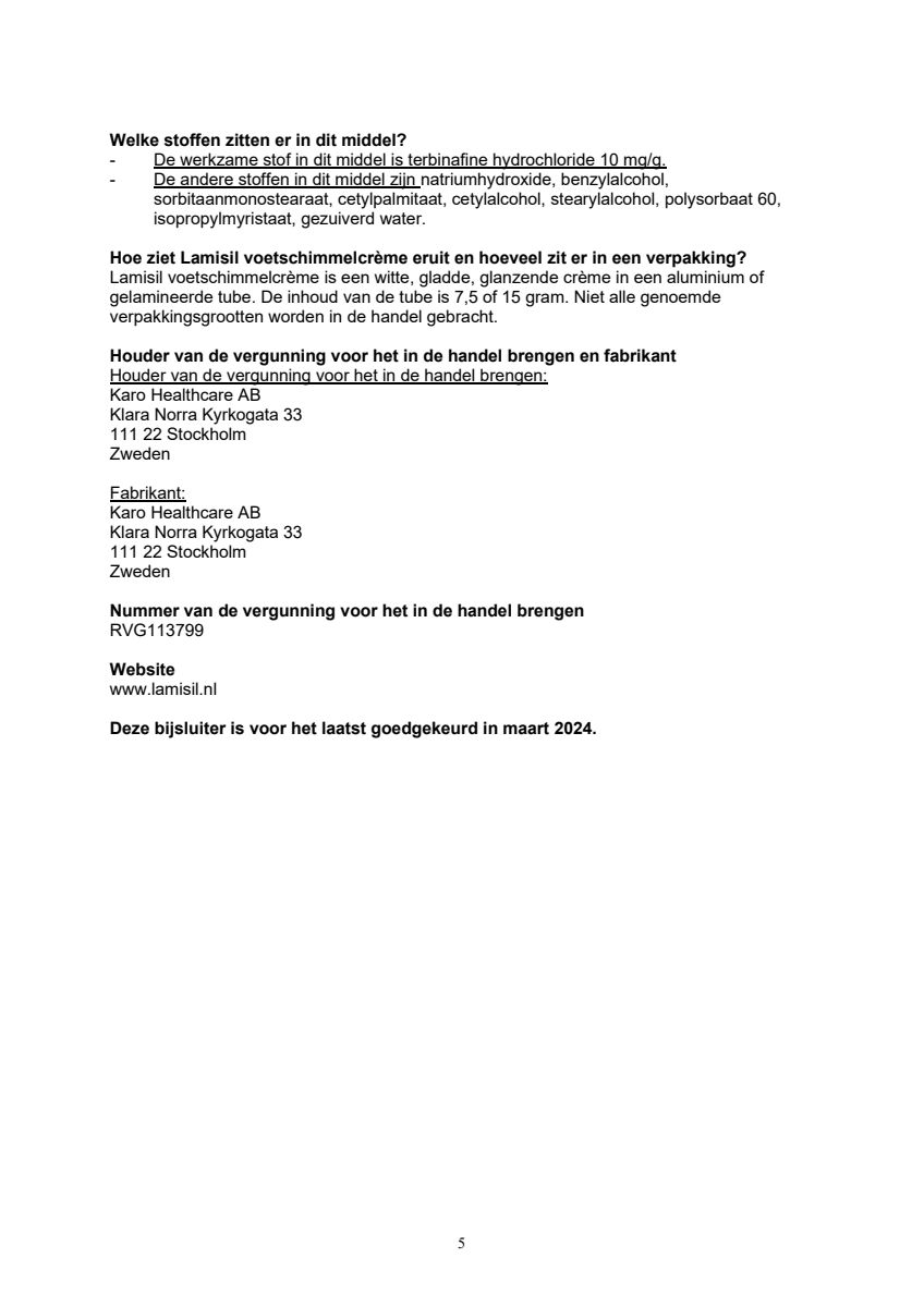 Voetschimmelcrème afbeelding van document #5, leaflet