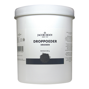 Jacob Hooy Droppoeder Kruiden Pot 250GR Jacob Hooy Droppoeder Kruiden Pot 250GR