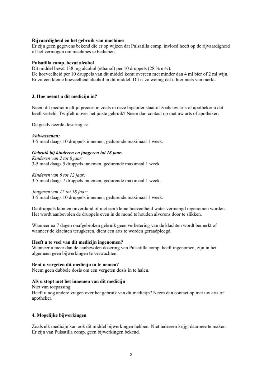 Pulsatilla Comp. Druppels afbeelding van document #2, leaflet