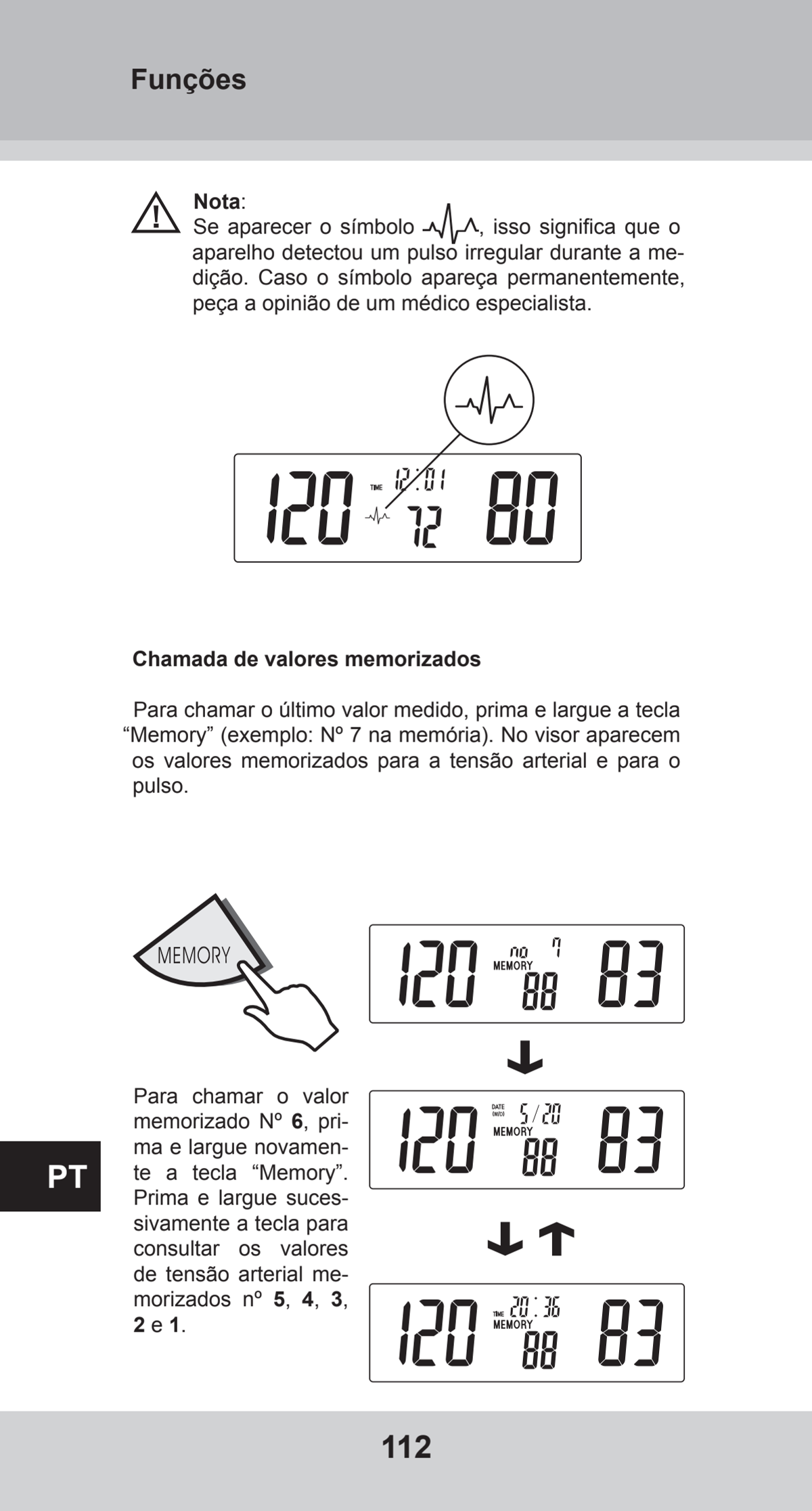 Bovenarm Bloeddrukmeter Desktop afbeelding van document #112, instructions