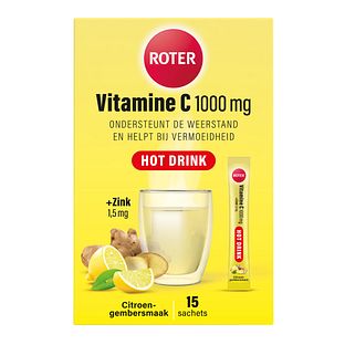 Roter Vitamine C 1000 mg Hotdrink Citroengembersmaak Sachets 15ST Roter Vitamine C 1000 mg Hotdrink Citroengembersmaak Sachets 15ST