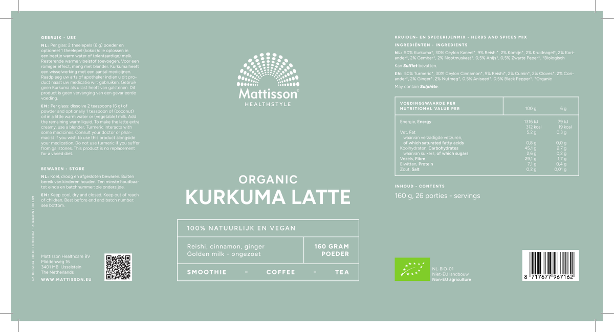 Latte Kurkuma Reishi Ceylon Golden Milk afbeelding van document #1, label