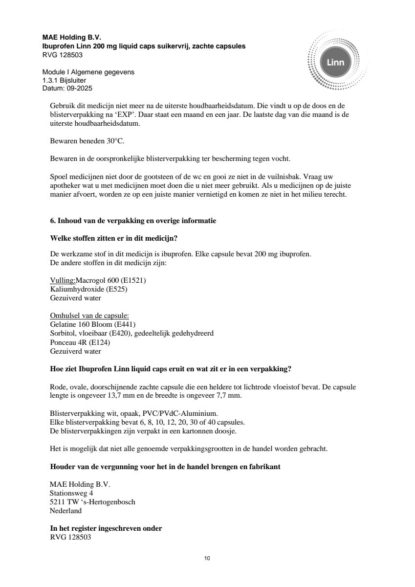 Ibuprofen Liquid Caps 200mg Suikervrij afbeelding van document #10, leaflet