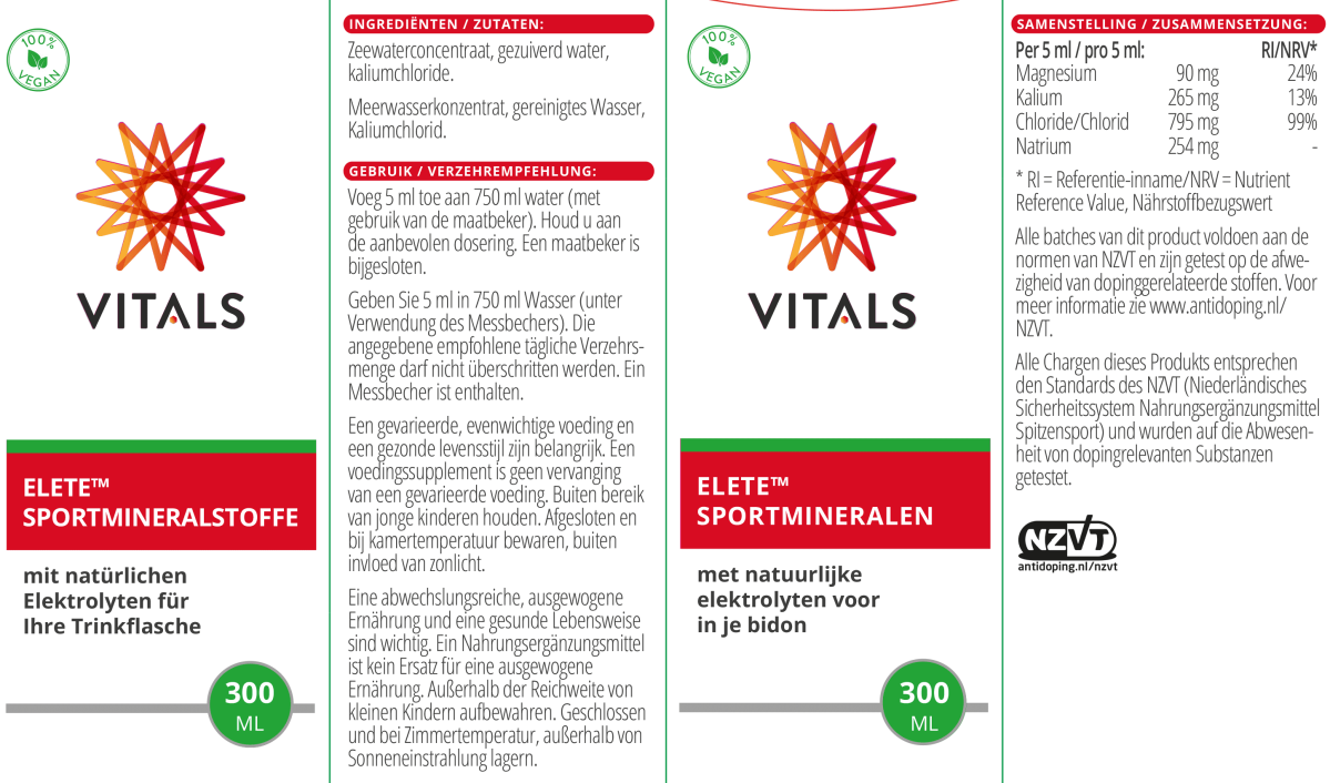 Elete Sportmineralen Drank afbeelding van document #1, label