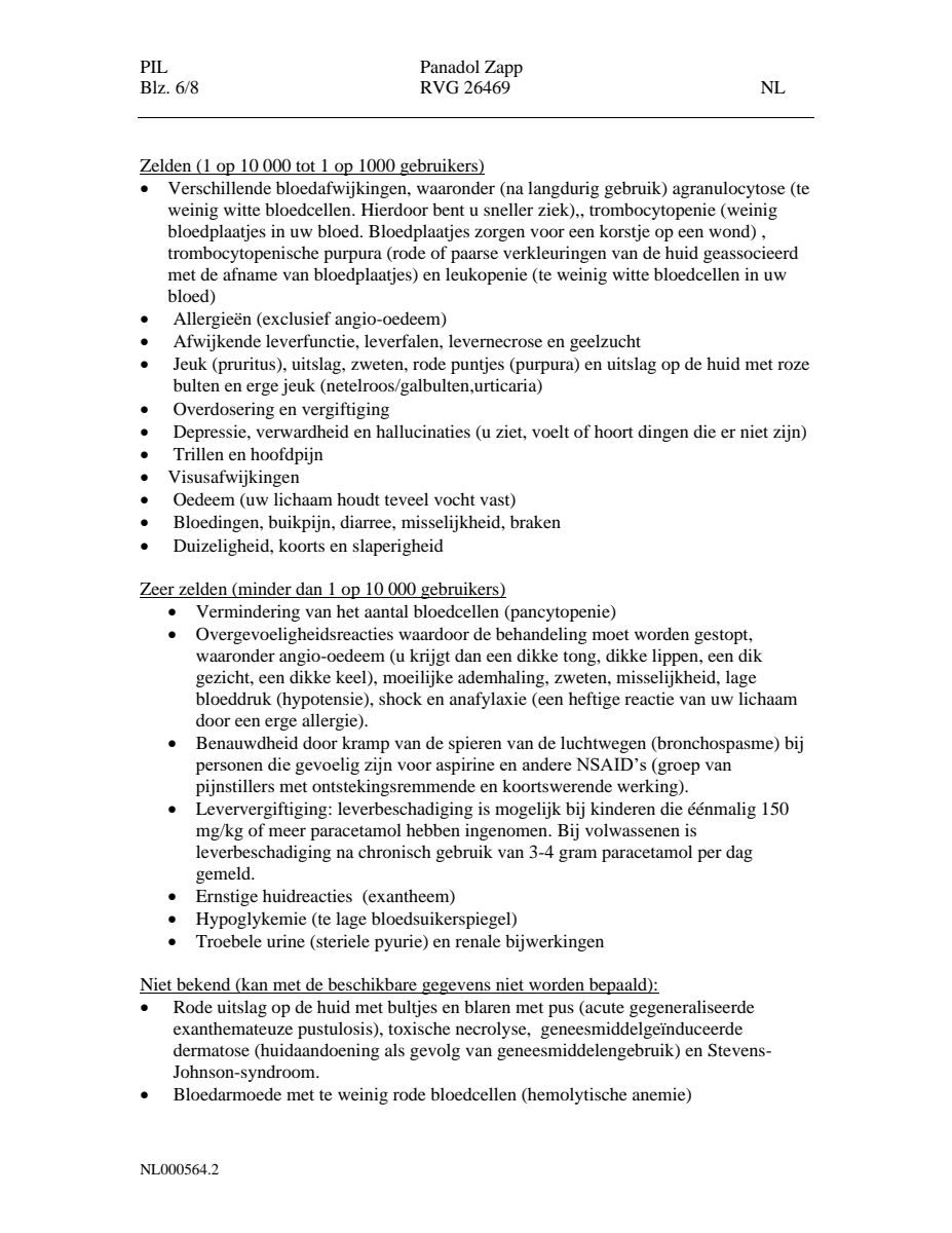 Zapp 500 mg Filmomhulde Tabletten afbeelding van document #6, leaflet